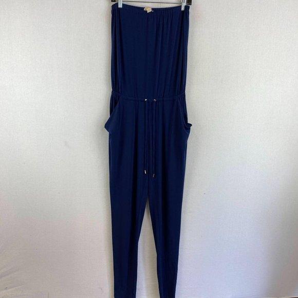 MICHAEL KORS Navy strapless Jumpsuit M - Picture 1 of 7